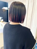 キャアリー(Caary) 福山市Caary伸ばしかけブリーチカラーアンブレラレッドピンク