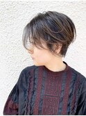 ミルクティーブロンド/ダークブルー/デジタルパーマ/茅ヶ崎