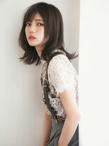 ヘアー センス 高崎店(hair SENSE) 好感度高め◎切りっぱなしボブ×オン眉 外はねカール小顔ミディ