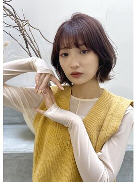 サンクチュアリー ウィズ コネクト(Sanctuary with connect) くびれボブ×ピンクブラウンカラー