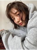 ダークブラウンブリーチなしカラー透明感カラー艶髪ボブ外はね