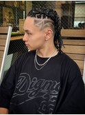 1813ニュアンスカラーバリカンアートブラックヘアブレイズ
