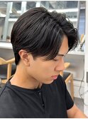 センターパートニュアンスパーマ韓国カルマパーマコンマヘア