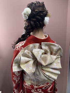 カームバイリコ 学芸大学(calm by liko) 編み下ろしヘア/振袖ヘア/サイド編み下ろし
