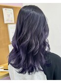 ラベンダー【バレイヤージュ、ロング】
