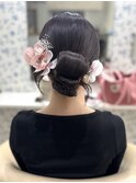 シニヨン／結婚式／お呼ばれヘア／二次会へア／ミディアム