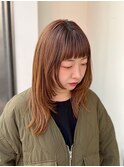 ショートバングミディアムレイヤー