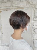 丸みショート×透明感ブラウン