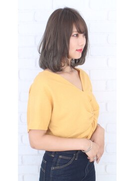 トゥルートラストトロワー 須玉店(True Trust trois) 大人可愛い20代30代40代ワンカールミディアムボブ×アッシュ