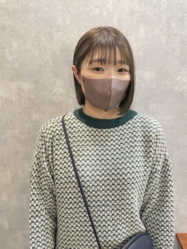 シールドヘアー 沖縄 新都心(C'LD Hair) 【 C’LD 】お客様スタイル_まとまるボブと透けるグレージュ