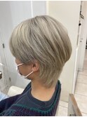 <大澤>シースルーウルフ×ミルクベージュ 国分寺メンズカット