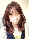 ダブルカラーピンクベージュベージュカラーケアブリーチレイヤー