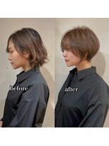 髪質改善と縮毛矯正の専門店 サンティエ(scintiller)&nbsp;大人綺麗な小顔襟足スッキリショートボブ　30代40代50代