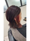 インナーカラー／イヤリングカラー／赤髪／20代30代40代