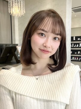 アース コアフュールボーテ 伊勢崎(EARTH coiffure beaute) ミルクティーベージュ_ライトニング_ケアブリーチ_内巻き