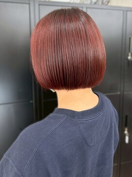 スターズ 柏(STARS) チェリーブラウン 暖色 丸みボブ ブリーチなしダブルカラー