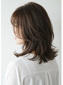 30代40代50代外ハネミディアムレイヤー髪質改善縮毛矯正