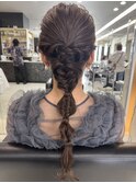 ヘアセット　編みおろし