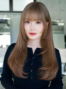 エインアンリー 明治神宮前(AIN.ANLY.) ☆大人ガーリーダークアッシュミディアムレイヤーカット韓国ヘア