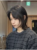 調布ストレートパーマレイヤーボブウルフショートヘアグレージュ