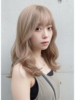 アジールヘア 東上野店(agir hair) 上野で叶う艶髪ミルクティーグレージュミディアム20代◎似合わせ