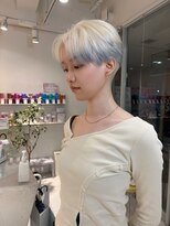 ステラ ヘア デザイン サロン(STELLA hair design salon)&nbsp;ホワイトブロンド×ペールブルー【浅野】