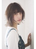 グレージュ☆インナーカラーでレイヤーボブ