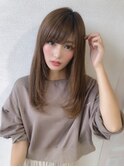 【津賀雅也】暗髪ミディアムパーマ 小顔スタイル