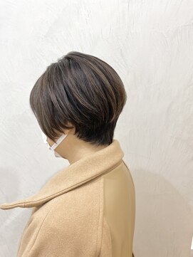ネックス 表参道本店(nex) 【nex 表参道】白髪ぼかし 大人ショート ヌーディカラー 齋藤