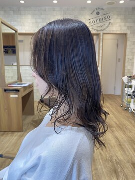 ソッリーソ ヘア(sorriso hair) 【sorriso hair桜山】ミディアムレイヤー☆モカベージュ