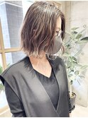 【HOSSY】ハイライトボブ_ハイトーンボブ☆外ハネ大人ボブ