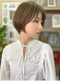 オリーブベージュ前下がりショートマッシュc5北浦和