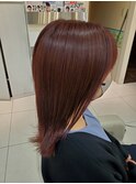 ストレートヘアピンクレッド