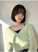 韓国ボブヘア タンバルモリ 顔まわりレイヤー マロンベージュ