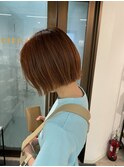 大人可愛い20代30代40代黒髪前下がりショートボブ丸みショート◎