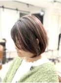 グラデーションボブ×ピンクハイライト