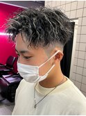 メッシュハイライトスパイラルパーマツイストパーマツーブロック