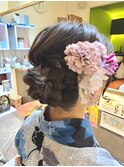 浴衣ヘアアレンジ/ウルフレイヤー/セミロング