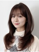 韓国ヘア　透明感カラー　2wayバング &nbsp;レイヤーカット &nbsp;&nbsp;顔周り