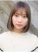 シースルーバング オリーブカラー