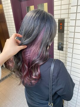 ファンド 千葉(fand) インナーカラーアッシュブラウンシースルーバング大人ミディアム