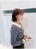 切りっぱなしボブ×イヤリングミルクティー【渡辺俊弥】梅田