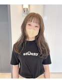 くびレイヤーエモージュデザインカラーシルキーベージュミディ