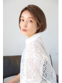 大人可愛い前髪×艶髪×水素カラーグレーベージュことりベージュ