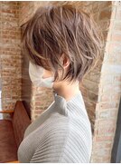 ショートボブ髪型30代40代50代前髪あり前髪なし面長丸顔【荒牧】