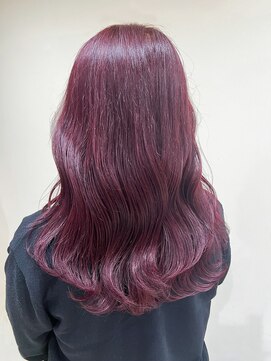 ブカブク(BUKA BUKU) ロングスタイル　ブリーチなし　パープルピンク