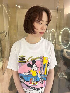 マイル 渋谷(mile) 【SATSUKI】レイヤーボブ × ブリーチなしカシスカラー