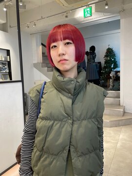 ゼスト パーク(ZEST PARK) 赤カラー/ハイトーン/ボブカット/ブリーチなしカラー