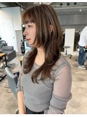 【大阪/天王寺】ロングハッシュウルフ×透明感ベージュ