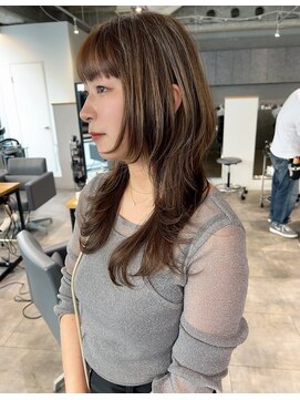 ヘアーズルネッタアベノ(HAIR'S Lunetta abeno) ロングハッシュウルフ×透明感ベージュ